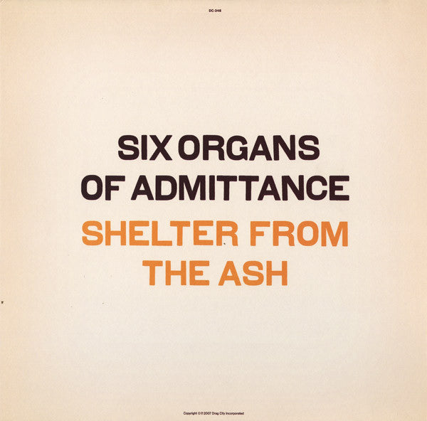 Six Organs Of Admittance - Shelter From The Ash (LP, Album) - NEW