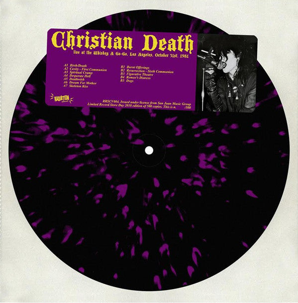 Christian Death - Live At The Whiskey A Go-Go, Los Angeles, October 31st, 1981 (LP, Album, Ltd, Num, RE, Bla) - NEW