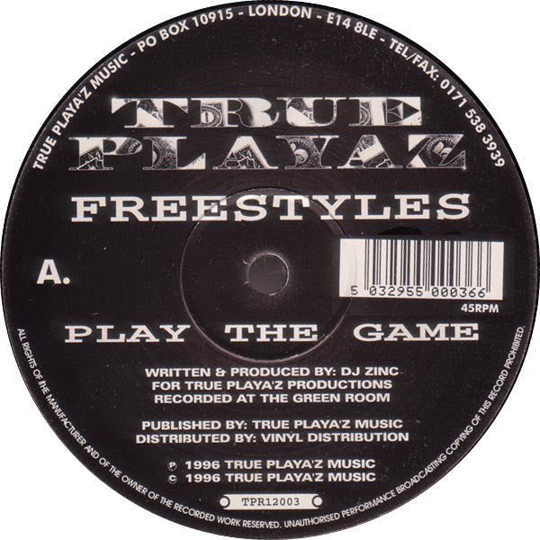 Freestyles - Play The Game / Learn From The Mistakes Of The Past (12") - USED