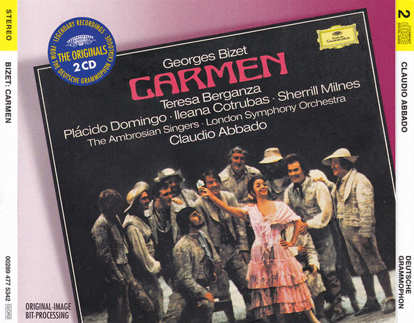 Georges Bizet - Teresa Berganza, Placido Domingo, Ileana Cotrubas, Sherrill Milnes, The Ambrosian Singers, London Symphony Orchestra*, Claudio Abbado - Carmen (2xCD, Album, RE, RM) - NEW