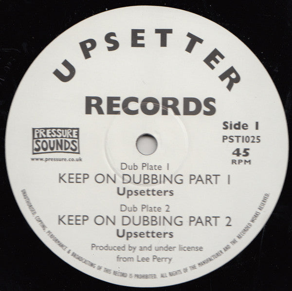 The Upsetters - Keep On Dubbing Part 1 / Keep On Dubbing Part 2 / Highway Riding Dub / Dub Thief Part 2 (10") - NEW