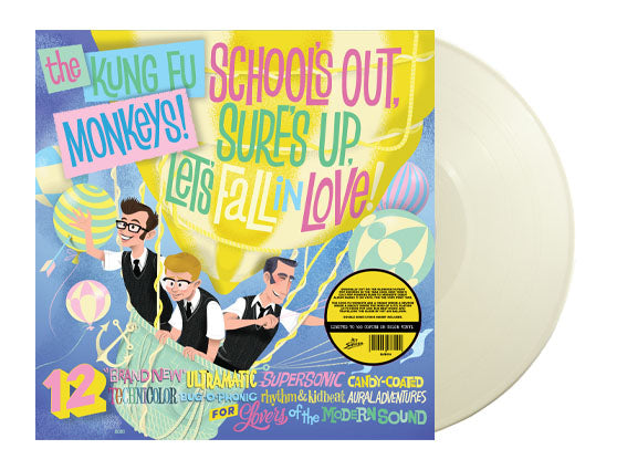 KUNG FU MONKEYS – School's Out, Surf's Up, Let's Fall In Love! (LP, Album, RE, WHITE, ltd) - NEW