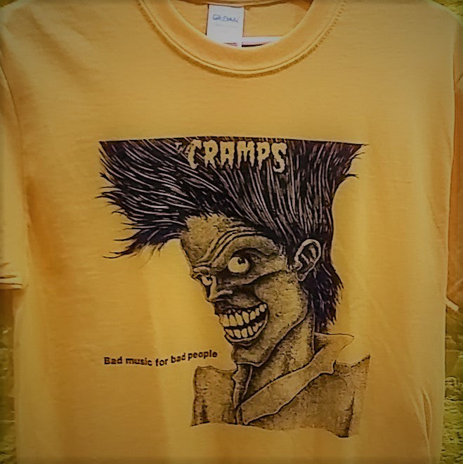 CRAMPS - "Bad music for bad people" logo T-SHIRT *** ALL SIZES AVAILABLE ***