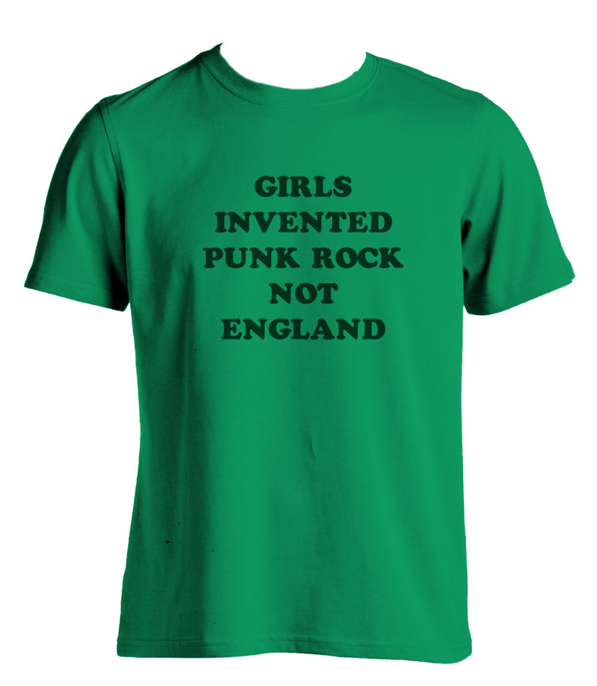 GIRLS INVENTED PUNK ROCK T-SHIRT KIM GORDON SONIC YOUTH green *** ALL SIZES AVAILABLE ***