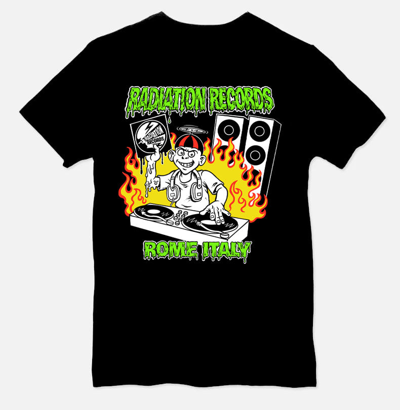 RADIATION RECORDS - Dan Sites LOGO T-SHIRT black  *** ALL SIZES AVAILABLE ***