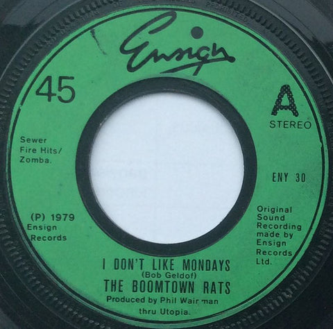 The Boomtown Rats - I Don't Like Mondays (7", Single, Lar) - USED