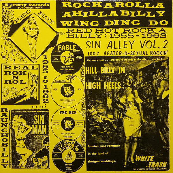 Various - Sin Alley! Volume Two (Rock-A-Rolla A-Hillabilly Wing Ding Do ?!) (LP, Comp, RE, Unofficial) - USED