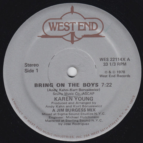 Karen Young - Bring On The Boys (12", Single) - USED