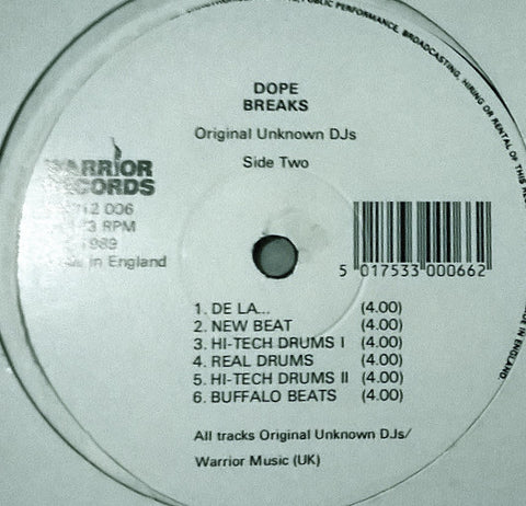 Original Unknown DJs* - Dope Breaks (12") - USED