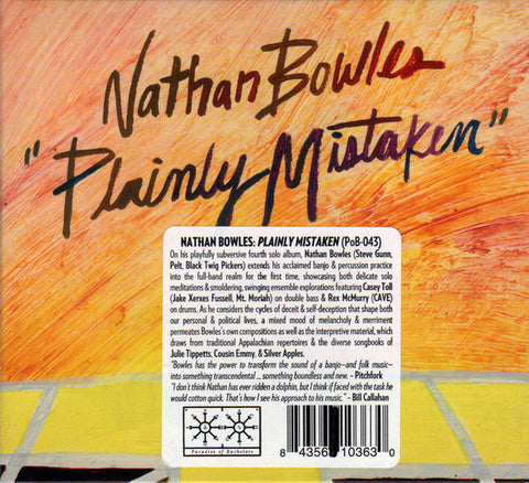 Nathan Bowles - Plainly Mistaken (CD, Album, Promo) - USED