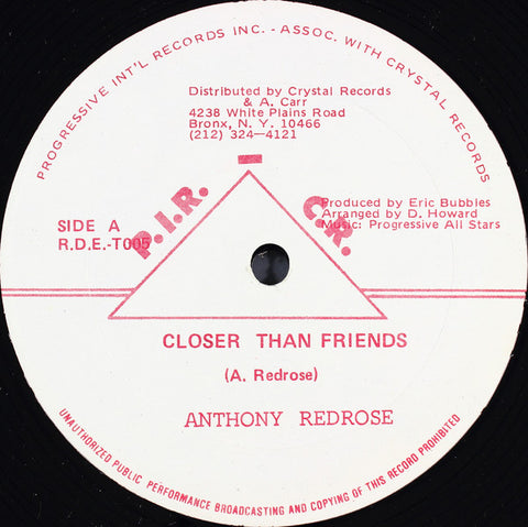 Anthony Redrose* - Closer Than Friends (12") - USED