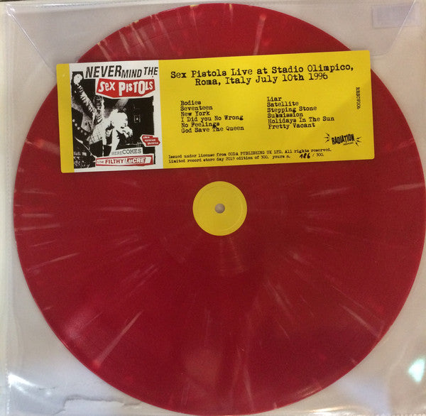 Sex Pistols - Live At Stadio Olimpico, Roma, Italy July 10th 1996 (LP, Album, Ltd, Num, S/Edition, Red) - NEW