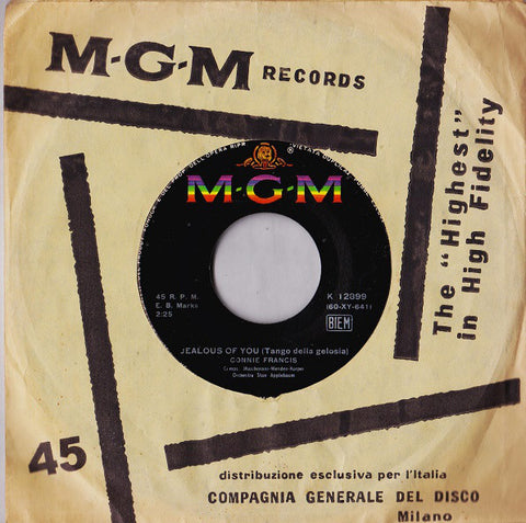 Connie Francis - Jealous Of You (7") - USED