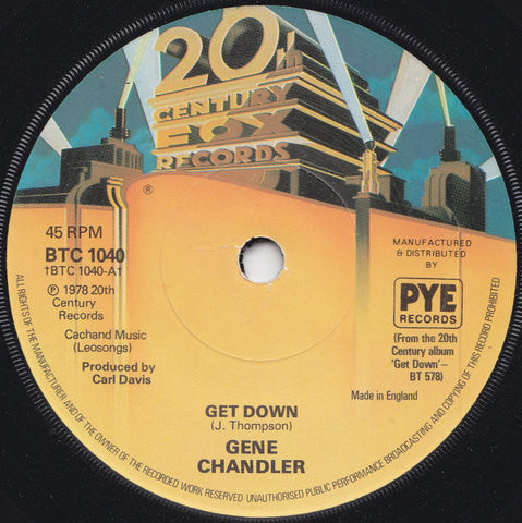 Gene Chandler - Get Down (7", Single, Sol) - USED
