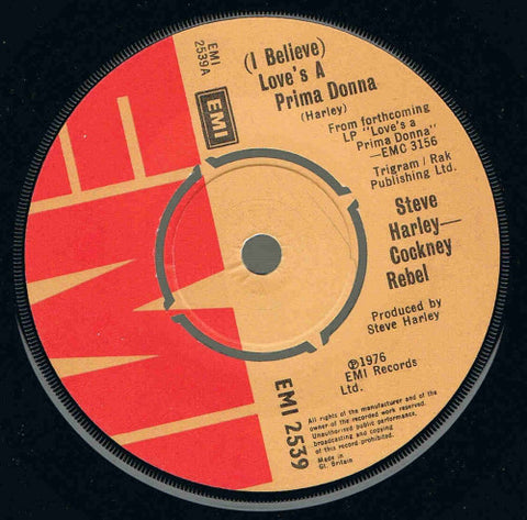 Steve Harley -- Cockney Rebel* - (I Believe) Love's A Prima Donna (7") - USED