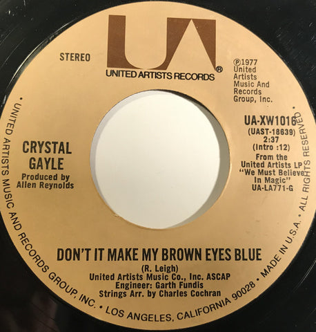 Crystal Gayle - Don't It Make My Brown Eyes Blue (7", Ter) - USED