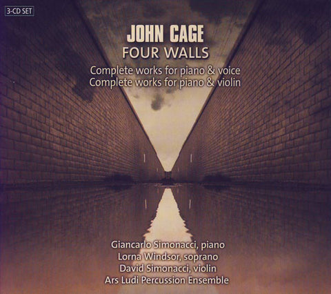 John Cage - Giancarlo Simonacci, Lorna Windsor, David Simonacci, Ars Ludi Percussion Ensemble* - Four Walls - Complete Works For Piano & Voice / Complete Works For Piano & Violin (3xCD, Album) - NEW