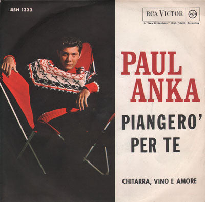 Paul Anka - Piangerò Per Te (7", Single) - USED
