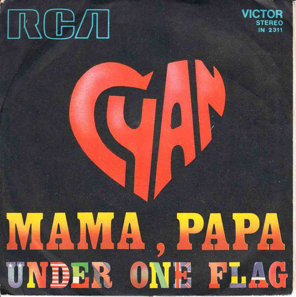 Cyan (6) - Mama, Papa / Under One Flag (7", Single) - USED