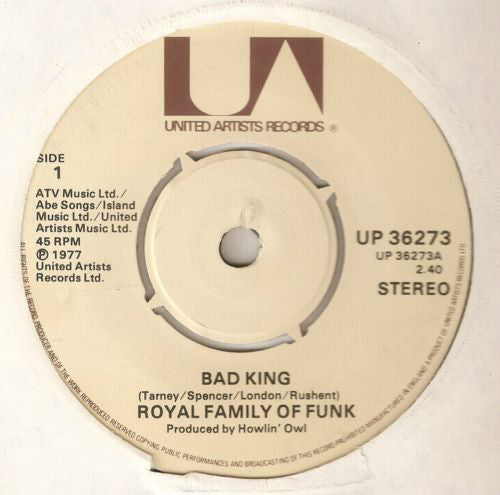 Royal Family Of Funk - Bad King (7", Single) - USED