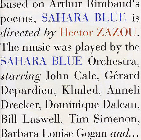 Hector Zazou - Sahara Blue (CD, Album) - NEW