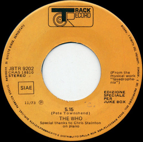 The Who - 5.15 / Water (7", Jukebox) - USED