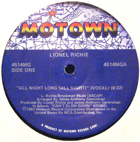 Lionel Richie - All Night Long (All Night) (12", Single) - USED