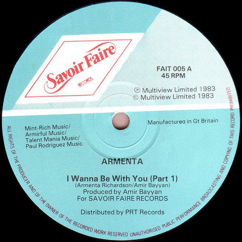Armenta - I Wanna Be With You (12") - USED