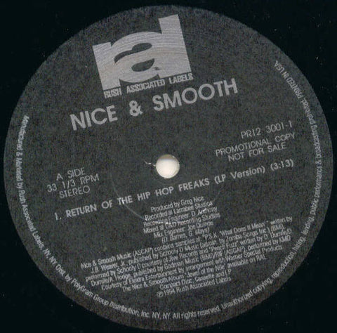Nice & Smooth - Return Of The Hip Hop Freaks (12", Promo) - USED