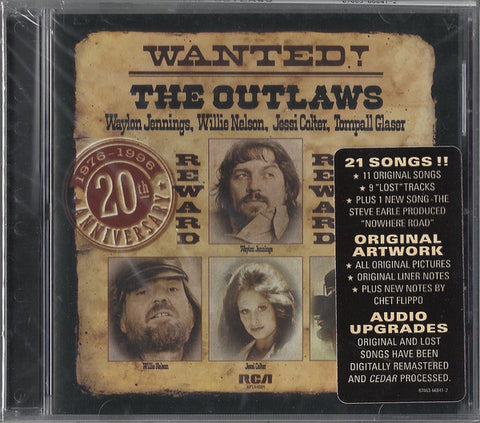 Waylon Jennings, Willie Nelson, Jessi Colter, Tompall Glaser - Wanted! The Outlaws (1976-1996 20th Anniversary) (CD, Comp, RE, RM) - USED