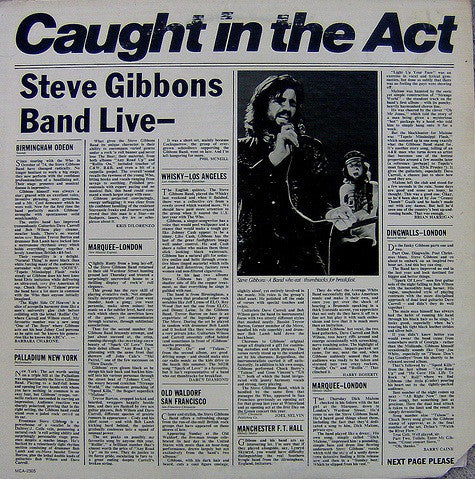 Steve Gibbons Band - Caught In The Act (LP, Album) - USED