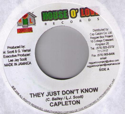 Capleton / Smoke (20) - They Just Don't Know / Song For The Poor (7", Single) - USED