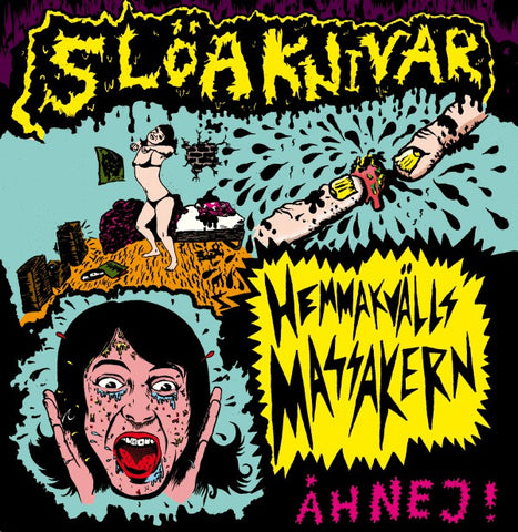 Slöa Knivar - Hemmakvälls Massakern (7", W/Lbl) - USED