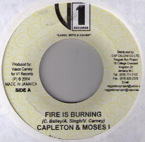 Capleton & Moses I / Moses I - Fire Is Burning / More Than A Dream (7") - USED