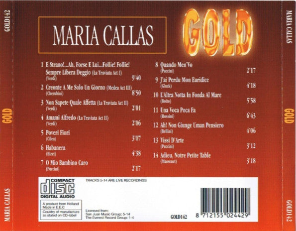 Maria Callas - Gold (CD, Comp) - USED