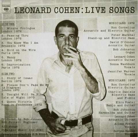 Leonard Cohen - Live Songs (LP, Album, RE, RM, 180) - NEW