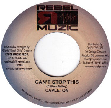 Capleton - Can't Stop This (7") - USED