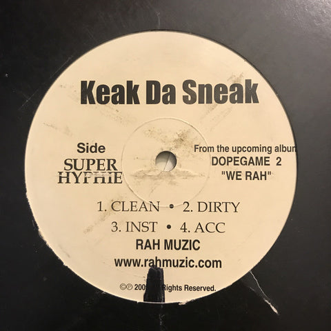 Keak Da Sneak, Frank Stick - Super Hyphie / Shake Ya Face Up (12") - USED