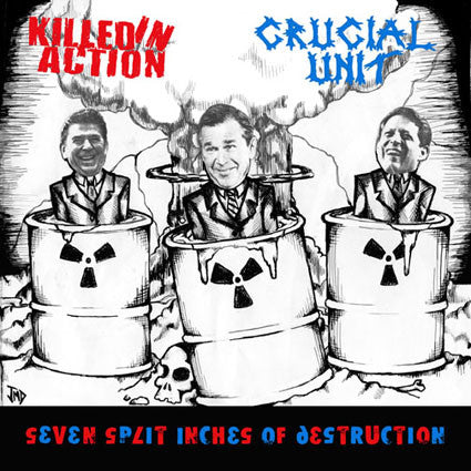 Killed In Action / Crucial Unit - Seven Split Inches Of Destruction (7", EP, Blu) - USED