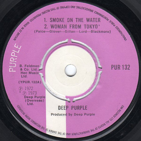 Deep Purple - Smoke On The Water / Woman From Tokyo / Child In Time (7", EP, 2nd) - USED