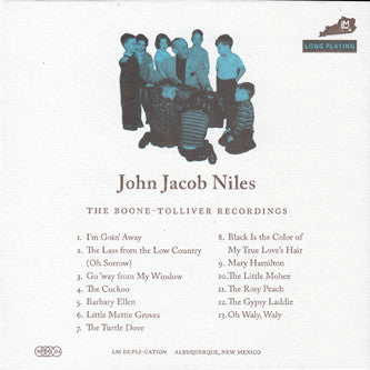 John Jacob Niles - The Boone-Tolliver Recordings (LP) - USED