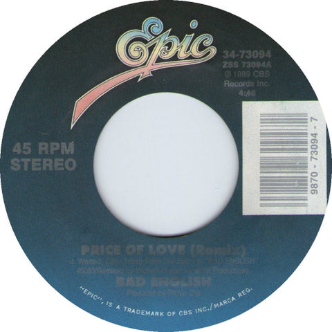 Bad English - Price Of Love (Remix) (7", Car) - USED