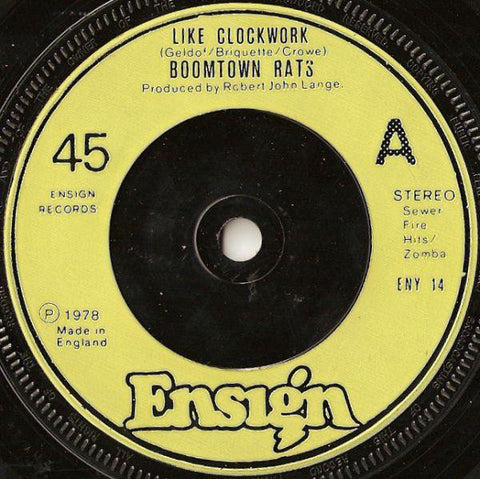 The Boomtown Rats - Like Clockwork (7", Single) - USED