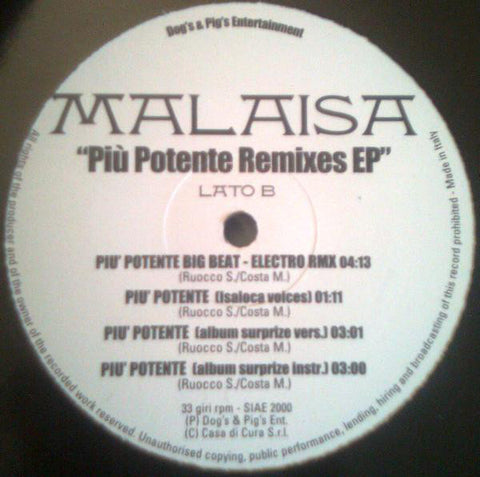 Malaisa - Più Potente (Remixes EP) (12", EP) - USED