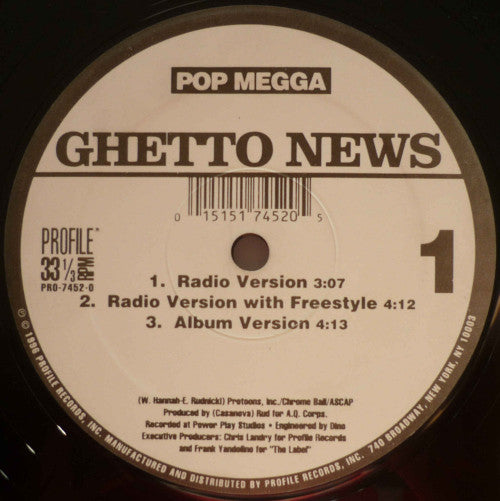 Pop Megga - Ghetto News (12") - USED