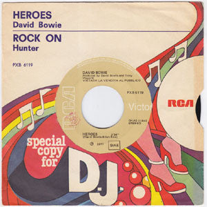 David Bowie / Hunter (4) - Heroes / Rock On (7", Promo) - USED