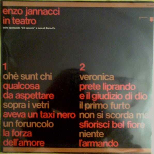 Enzo Jannacci - Enzo Jannacci In Teatro - Dallo Spettacolo "22 Canzoni" A Cura Di Dario Fo (LP, Album, RE) - USED