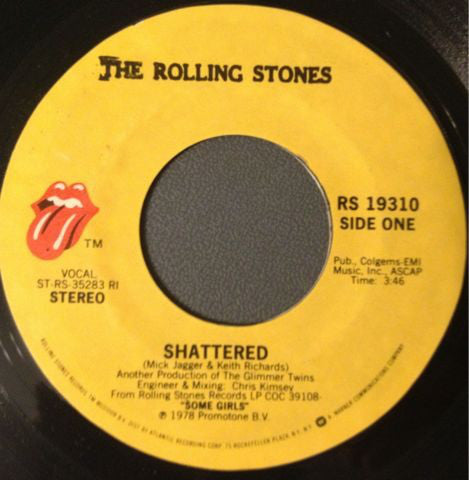 The Rolling Stones - Shattered (7", Single, RE) - USED