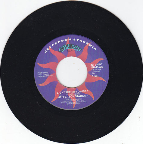 Jefferson Starship - Light The Sky On Fire (7", Single) - USED
