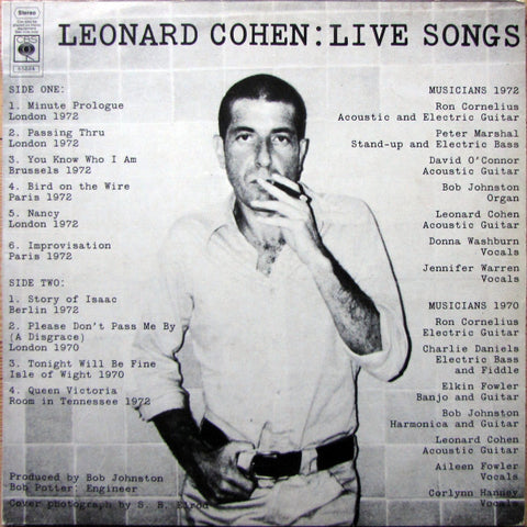 Leonard Cohen - Live Songs (LP, Album) - USED